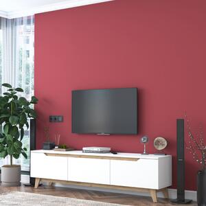 Mobile porta TV moderno design 180xH49cm 3 ribalte bianco rovere Ivex