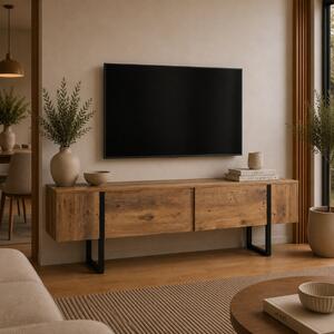 Mobile porta TV moderno design 180xH50cm rovere nero Seldon