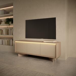 Mobile porta tv moderno soggiorno 3 ante led 154xH54 rovere tortora Bolivia