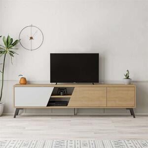 Mobile porta tv moderno design 180xH48 rovere bianco Derby