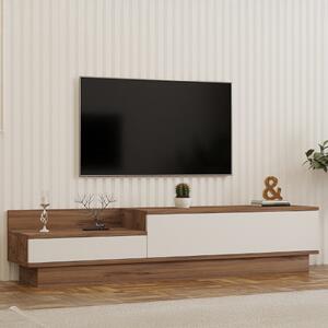 Mobile porta TV moderno design 160xH35cm 2 ribalte bianco noce Torven