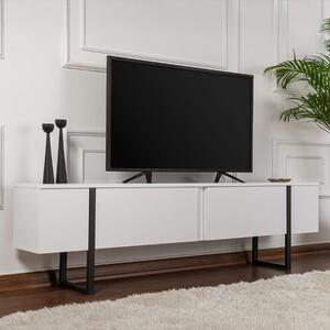Mobile porta TV moderno design 180xH50cm bianco nero Seldon