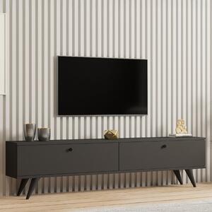 Mobile porta TV moderno design 160xH40cm 2 ribalte antracite Savren