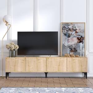 Mobile porta TV moderno design 180xH50cm rovere nero Iveron