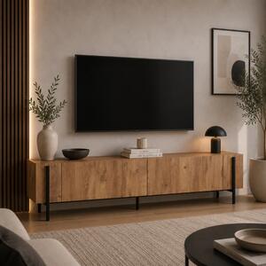 Mobile porta TV moderno design 180xH45cm rovere nero Ulric