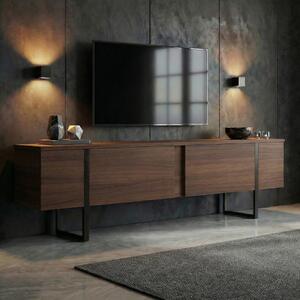 Mobile porta TV moderno design 180xH50cm noce nero Zerick