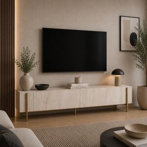 Mobile porta TV moderno design 180xH45cm beige oro Ulric
