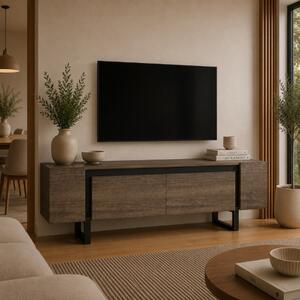 Mobile porta TV moderno design 180xH50cm noce nero Farlan