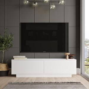 Mobile porta tv moderno design soggiorno 140xH38 cm 2 ribalte bianco Faye