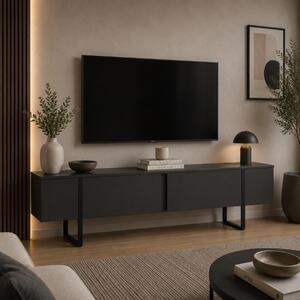 Mobile porta TV moderno design 180xH50cm antracite nero Zerick