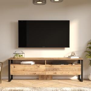 Mobile porta tv moderno industrial design 180xH56 cm rovere nero Caius