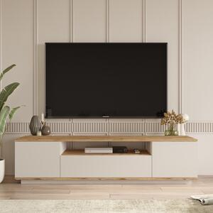 Mobile porta tv moderno design soggiorno 180xH45 cm rovere beige Leon