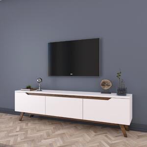 Mobile porta TV moderno design 180xH49cm 3 ribalte bianco noce Ivex
