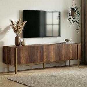 Mobile porta TV moderno design 180xH45cm noce oro Ulric
