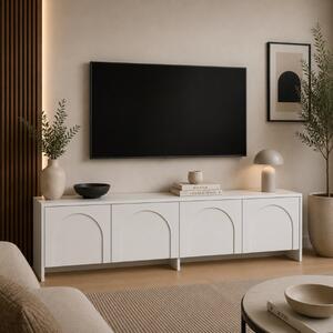 Mobile porta TV moderno design 4 ante 180xH45cm bianco Fendrick