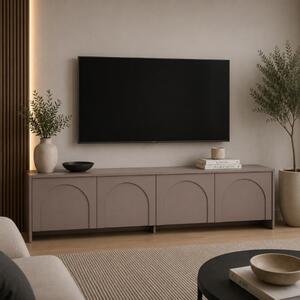 Mobile porta TV moderno design 4 ante 180xH45cm tortora Fendrick