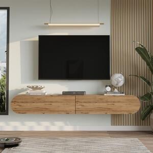 Mobile porta tv moderno sospeso 180xH30 rovere rustico Oval
