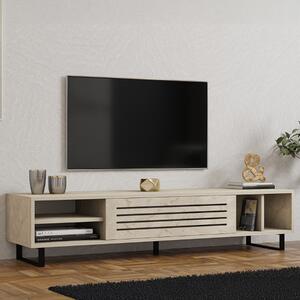 Mobile porta TV moderno design 160xH35cm 1 ribalta beige nero Axton