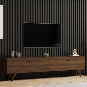 Mobile porta TV moderno design 160xH40cm 2 ribalte noce Savren