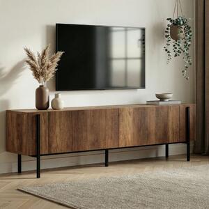 Mobile porta TV moderno design 180xH45cm noce scuro nero Ulric