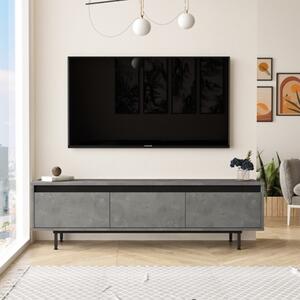 Mobile porta tv moderno design 3 ribalte 160xH45 cm cemento nero Malik