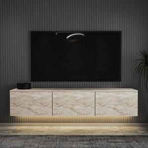 Mobile porta tv moderno sospeso 160xH35 cm travertino Mavis