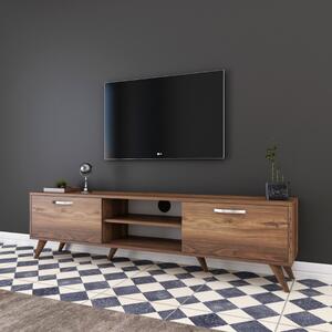 Mobile porta TV moderno design 180xH49cm 2 ribalte noce Dexon