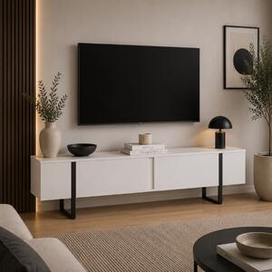 Mobile porta TV moderno design 180xH50cm bianco nero Zerick