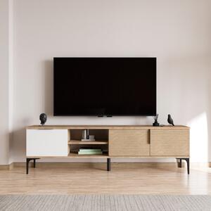 Mobile porta TV moderno design 180xH49cm 3 ante rovere bianco Alvex