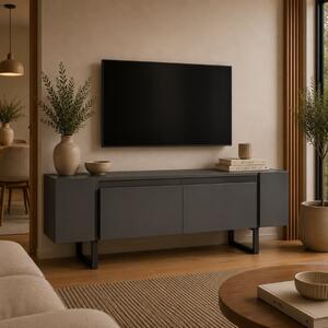 Mobile porta TV moderno design 180xH50cm antracite nero Farlan