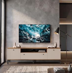 Mobile porta tv moderno salotto 180xH55 noce beige Luco