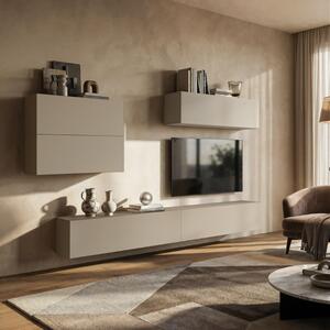 Parete attrezzata moderna soggiorno 240xH200 beige Sunset