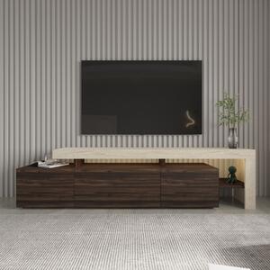 Mobile porta tv moderno terra led 192xH53 cm noce travertino Chita