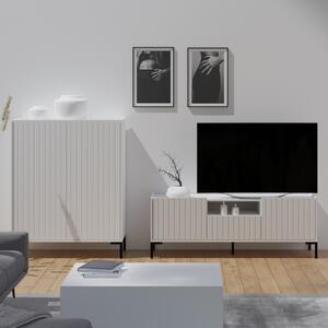 Parete attrezzata moderna soggiorno 250xH125 bianco Alvin