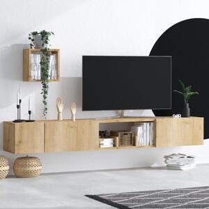 Parete attrezzata moderna 180cm soggiorno rovere Axion