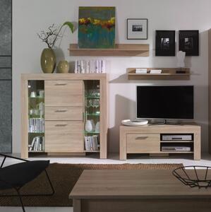 Parete attrezzata moderna soggiorno 250xH180 rovere Yuma
