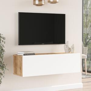 Mobile porta tv sospeso moderno design 100xH30 cm rovere bianco Oksana