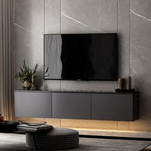 Mobile porta tv moderno sospeso led 160xH35 cm antracite Discovery