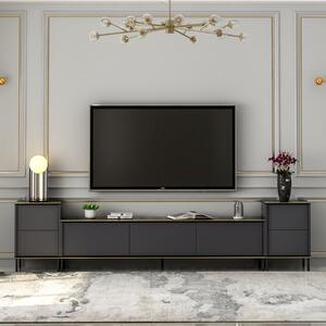 Mobile porta tv moderno terra design 260xH45 cm antracite Griffin