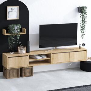 Parete attrezzata moderna 180cm soggiorno rovere Calix
