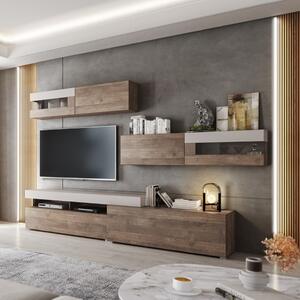 Parete attrezzata moderna soggiorno 276xH210 noce beige Matrix