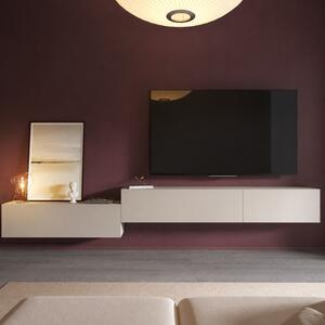 Parete attrezzata mobile tv moderno soggiorno 400xH60 beige Sunset