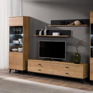 Parete attrezzata moderna soggiorno 242xH191 rovere Diamante