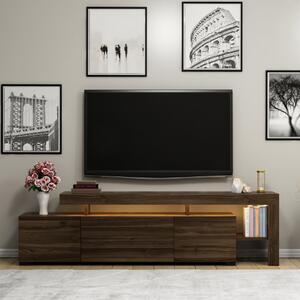 Mobile porta tv moderno terra led 192xH53 cm noce Chita