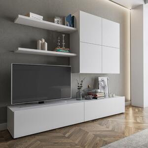 Parete attrezzata moderna soggiorno 200xH194 bianco Axis