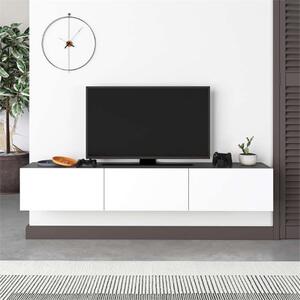 Mobile porta tv moderno sospeso design 180xH30cm bianco antracite Teodor-2