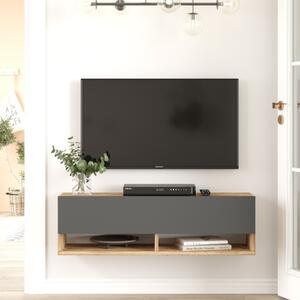 Mobile porta tv sospeso moderno design 100xH30 cm rovere antracite Jelena