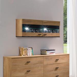 Pensile vetrinetta soggiorno moderno 121xH45 rovere Diamante