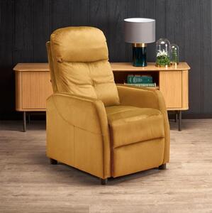 Poltrona letto relax imbottita in tessuto reclinabile giallo senape Lisa