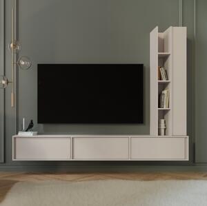 Parete attrezzata soggiorno mobile tv moderno sospeso 230xH185 beige Sole
